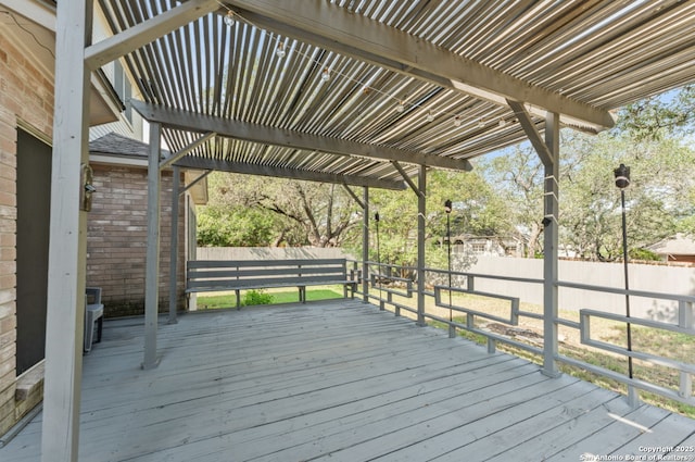 17915 Crystal Knl, San Antonio, TX 78258 - deck with a fenced backyard and a pergola