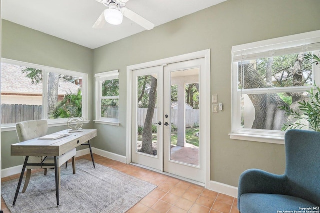 15643 Cloud Top, San Antonio, TX 78248 - office space featuring healthy amount of natural light, french doors, and light tile patterned flooring