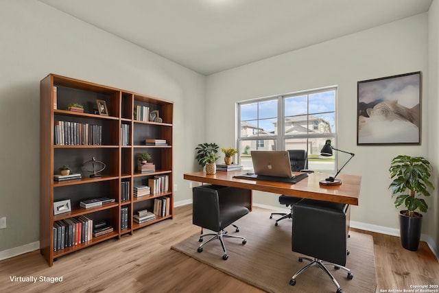 8748 Rucker Pond Trl, San Antonio, TX 78252 - office with wood finished floors and baseboards