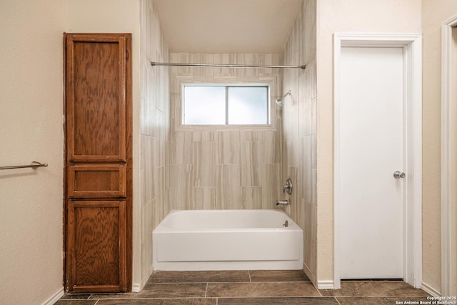 3202 Morning Crk, San Antonio, TX 78247 - bathroom featuring washtub / shower combination and baseboards