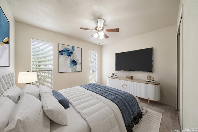3202 Morning Crk, San Antonio, TX 78247 - bedroom with light carpet and ceiling fan
