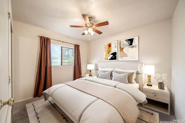 3202 Morning Crk, San Antonio, TX 78247 - bedroom featuring carpet floors, baseboards, and ceiling fan