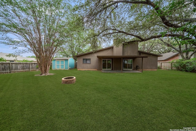 3202 Morning Crk, San Antonio, TX 78247 - back of property featuring a fire pit and a patio