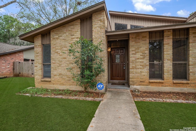 3202 Morning Crk, San Antonio, TX 78247 - entrance to property with brick siding and board and batten siding