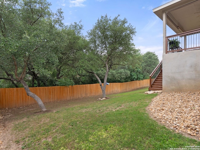 515 Secluded Grv, San Antonio, TX 78253 - view of yard featuring stairway