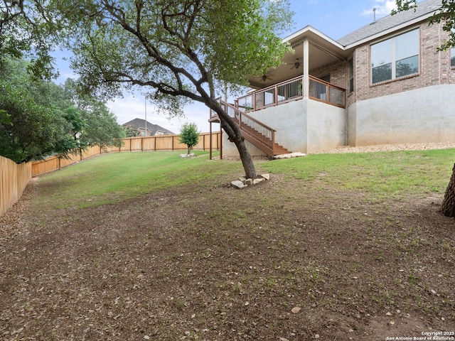 515 Secluded Grv, San Antonio, TX 78253 - view of yard with ceiling fan and stairway