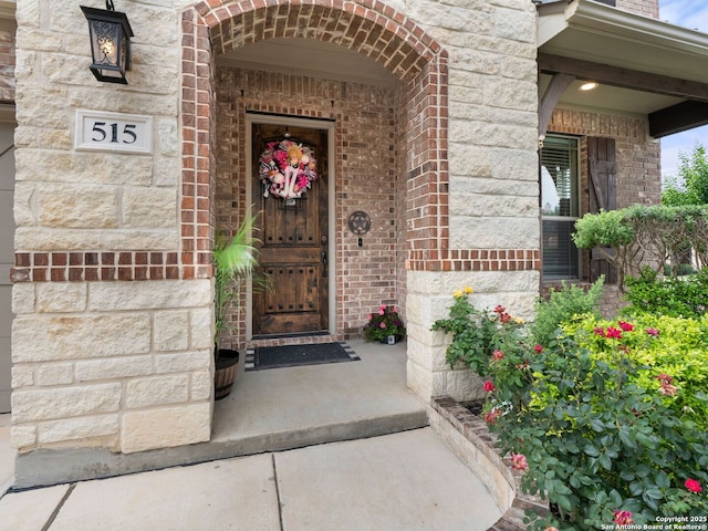 515 Secluded Grv, San Antonio, TX 78253 - view of exterior entry featuring brick siding
