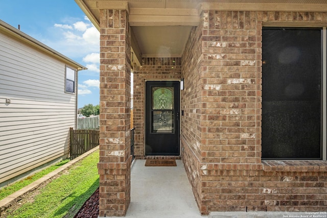 5752 Ping Way, Schertz, TX 78108 - doorway to property with brick siding