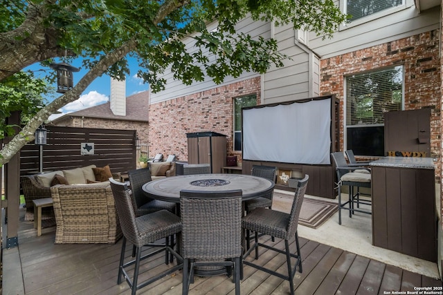 219 Roan Spg, San Antonio, TX 78258 - deck with outdoor dining space and an outdoor living space