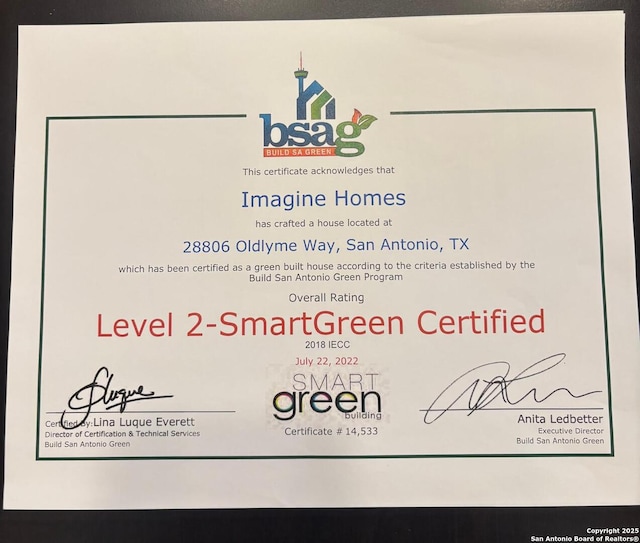 28806 Oldlyme, San Antonio, TX 78260 - view of a license / certification