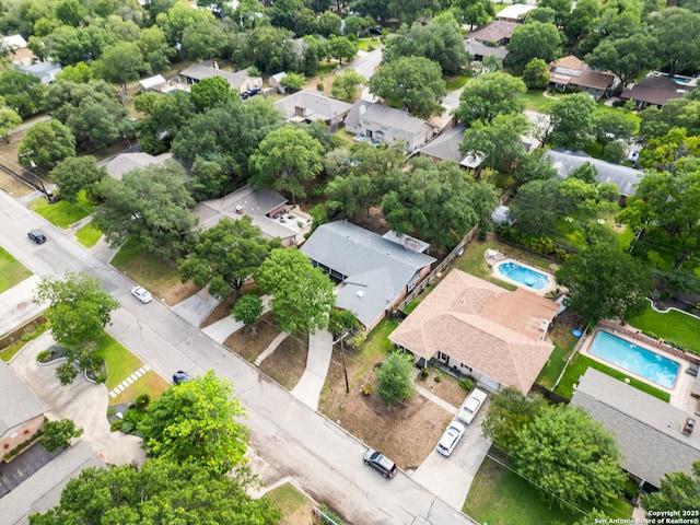 371 Pike, San Antonio, TX 78209 - aerial perspective of suburban area with a pool area