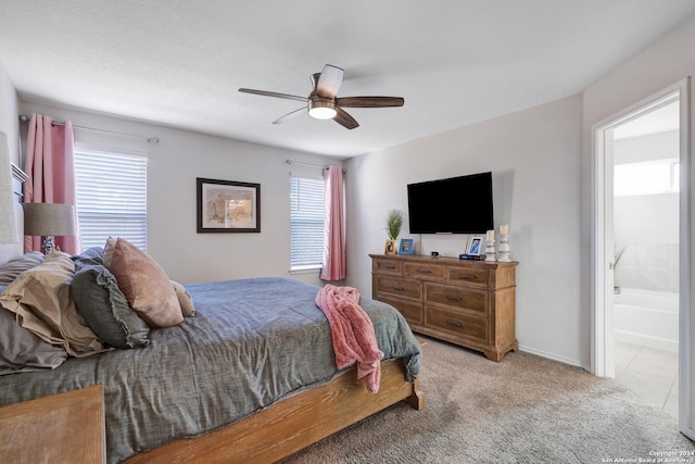 29416 Autumn Copper, Bulverde, TX 78163 - bedroom featuring carpet floors, ensuite bathroom, a ceiling fan, and baseboards