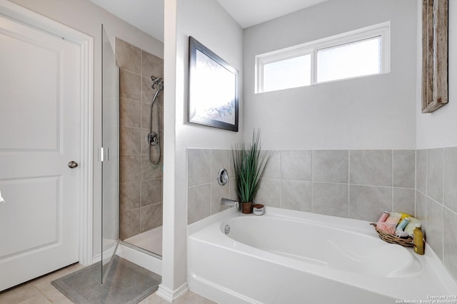 29416 Autumn Copper, Bulverde, TX 78163 - full bathroom featuring a bath, a stall shower, and tile patterned flooring