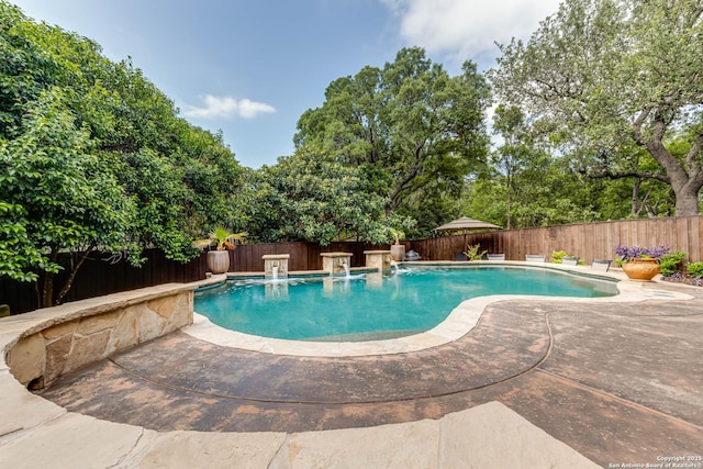 6502 Amber Oak, San Antonio, TX 78249 - view of swimming pool with a fenced backyard and a patio