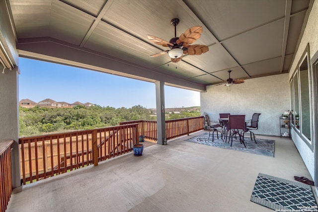 14815 Highdere, San Antonio, TX 78245 - view of patio / terrace featuring ceiling fan and outdoor dining space