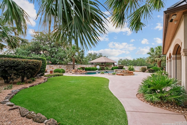 208 Cascade Caverns, Boerne, TX 78015 - view of yard featuring a gazebo and a patio