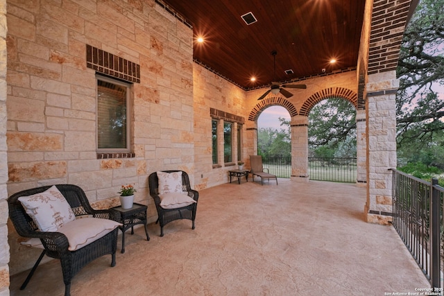 208 Cascade Caverns, Boerne, TX 78015 - view of patio / terrace featuring ceiling fan