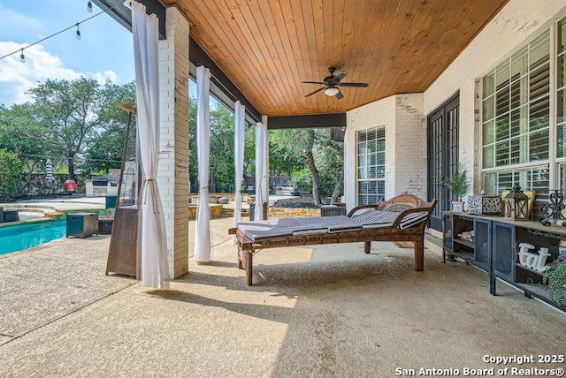 41 Champions Run, San Antonio, TX 78258 - covered porch featuring a ceiling fan