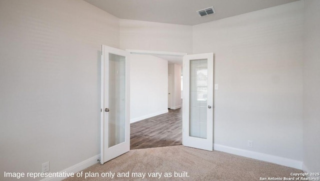 21055 Millstream Bnd, San Antonio, TX 78266 - carpeted spare room featuring french doors and baseboards