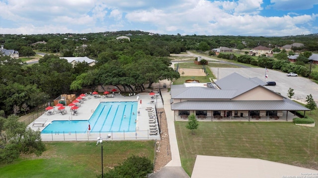 25927 Echo Mtn, San Antonio, TX 78260 - drone / aerial view of a pool area