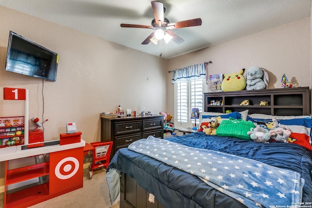 11334 Luckey Ledge, San Antonio, TX 78252 - carpeted bedroom featuring a ceiling fan