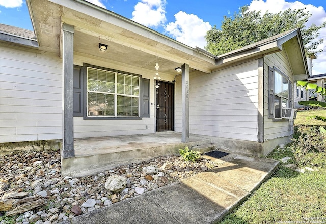 8810 Pensive, Converse, TX 78109 - doorway to property featuring covered porch and cooling unit