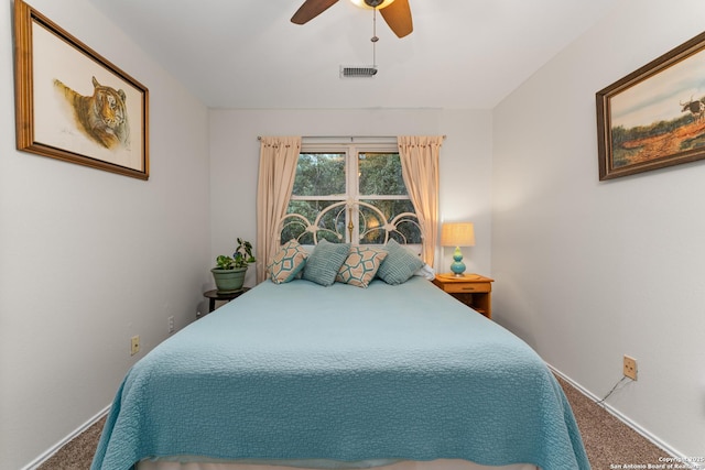 6431 Brookway, San Antonio, TX 78240 - bedroom featuring carpet floors, baseboards, and a ceiling fan