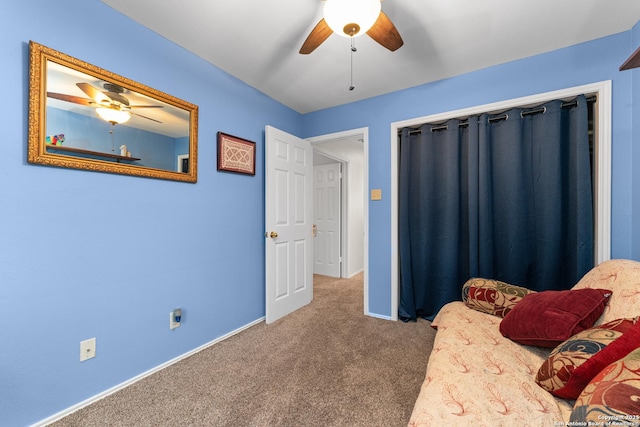 6431 Brookway, San Antonio, TX 78240 - carpeted bedroom featuring baseboards and a ceiling fan