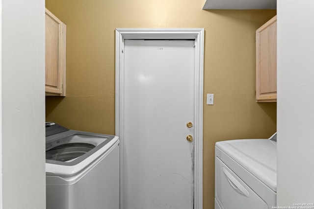 6431 Brookway, San Antonio, TX 78240 - laundry room with cabinet space and washer and clothes dryer
