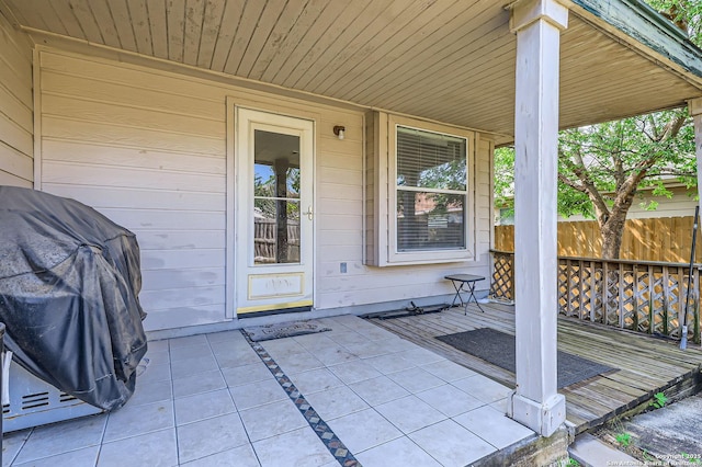 9215 Granberry, Universal City, TX 78148 - view of patio with area for grilling and a wooden deck