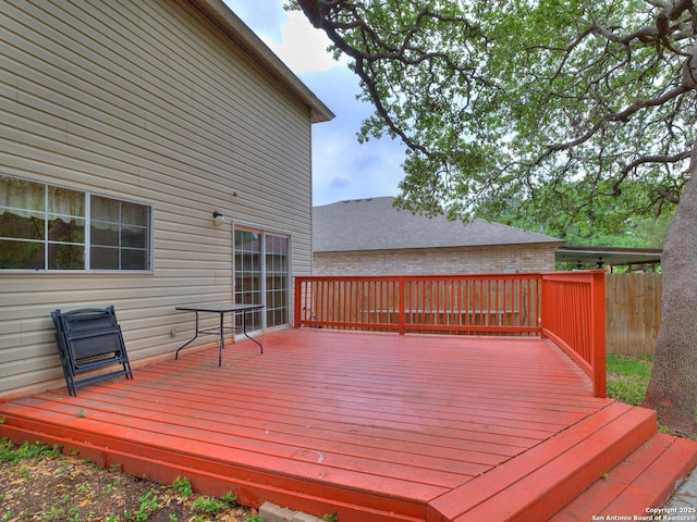 9427 Wildstone, San Antonio, TX 78254 - view of wooden deck