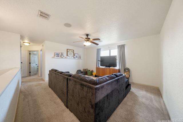 10228 Ancient Anchor, San Antonio, TX 78245 - living area featuring light colored carpet and a ceiling fan