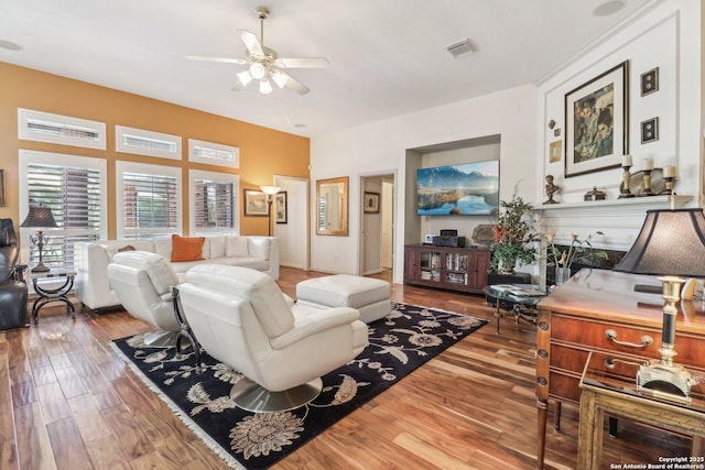 8611 Torry Vw, Houston, TX 77095 - living room with wood finished floors and a ceiling fan