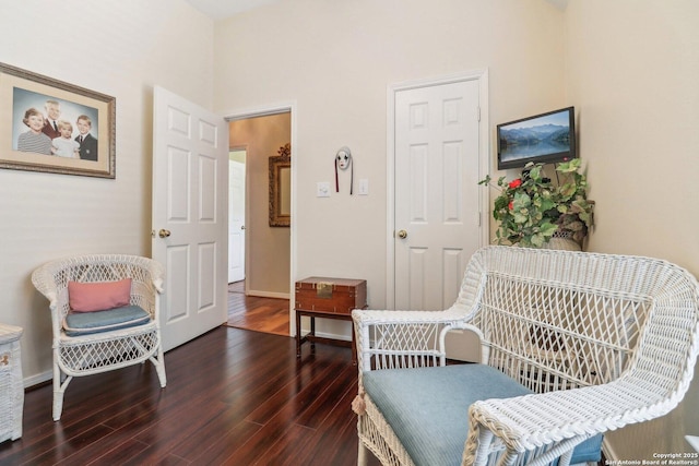 8611 Torry Vw, Houston, TX 77095 - sitting room featuring wood finished floors, baseboards, and a towering ceiling