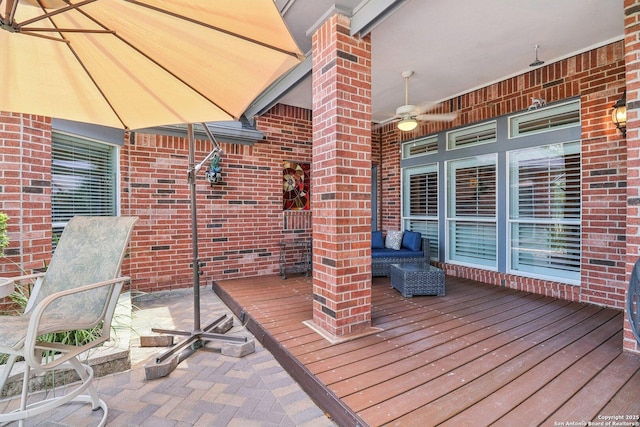 8611 Torry Vw, Houston, TX 77095 - deck with a patio and a ceiling fan