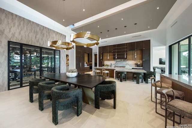 24607 Cliff Line, San Antonio, TX 78257 - dining space with a high ceiling and recessed lighting