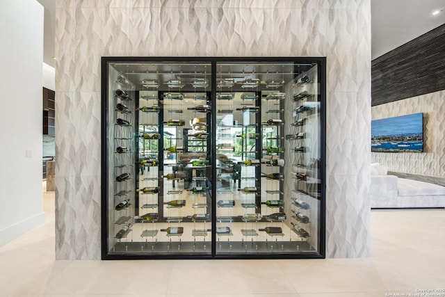 24607 Cliff Line, San Antonio, TX 78257 - wine room with baseboards and tile patterned flooring