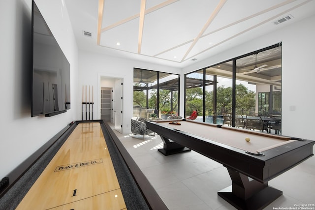 24607 Cliff Line, San Antonio, TX 78257 - game room featuring billiards table, recessed lighting, and ceiling fan