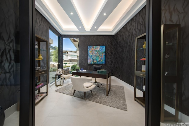 24607 Cliff Line, San Antonio, TX 78257 - office area featuring wallpapered walls and recessed lighting