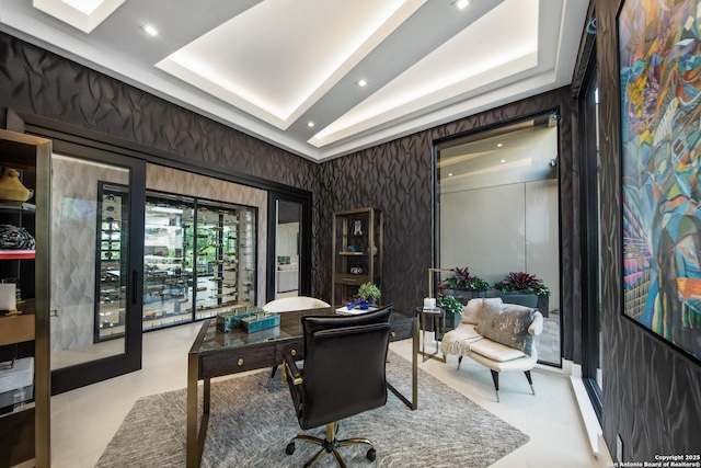 24607 Cliff Line, San Antonio, TX 78257 - office area featuring wallpapered walls