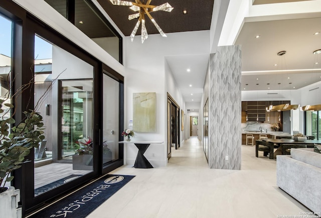 24607 Cliff Line, San Antonio, TX 78257 - entryway with a towering ceiling and a chandelier