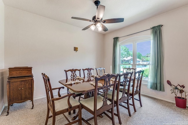 121 Maderas, Seguin, TX 78155 - dining space featuring light colored carpet, baseboards, and ceiling fan