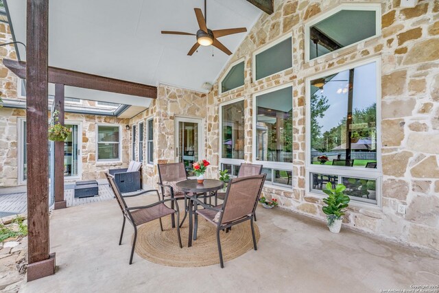 121 Maderas, Seguin, TX 78155 - view of patio with ceiling fan and outdoor dining space