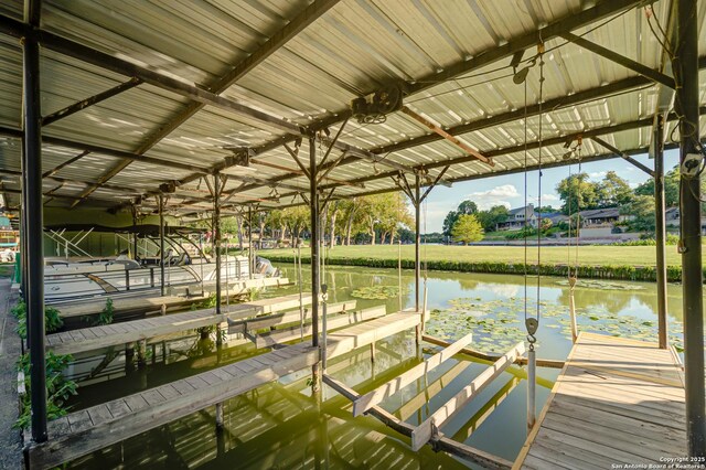 121 Maderas, Seguin, TX 78155 - dock area with boat lift and a water view