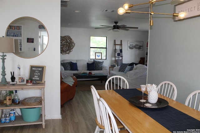 38 Peggy, Palacios, TX 77465 - dining area with a ceiling fan and wood finished floors