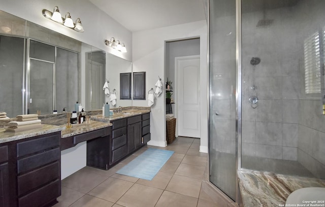 14139 Sam Houston, San Antonio, TX 78253 - full bath featuring a stall shower, tile patterned flooring, and vanity