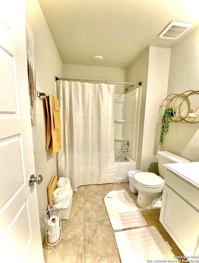7003 Emerald Vly, San Antonio, TX 78242 - full bath featuring vanity, toilet, shower / bath combination with curtain, and tile patterned floors