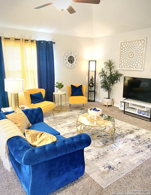 7003 Emerald Vly, San Antonio, TX 78242 - carpeted living area with a ceiling fan