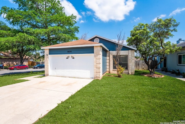 5626 Spring Sunshine, San Antonio, TX 78247 - view of front of property featuring an attached garage, driveway, and brick siding