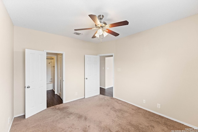 5626 Spring Sunshine, San Antonio, TX 78247 - unfurnished bedroom with carpet, baseboards, and ceiling fan